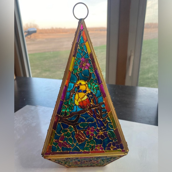 Hand-Painted Stained Glass Lantern - Picture 3 of 3